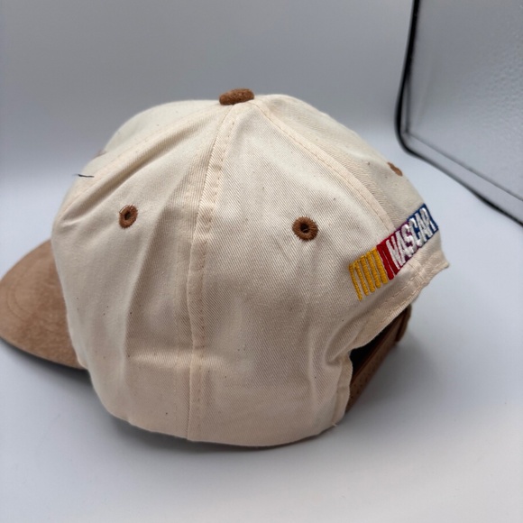 Vintage 90s Cracker Barrel 500 NASCAR Beige/Tan Collectible Racing Hat - Picture 6 of 13